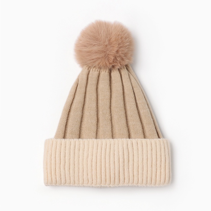 Шапка детская MINAKU, размер 48-50, бежевая